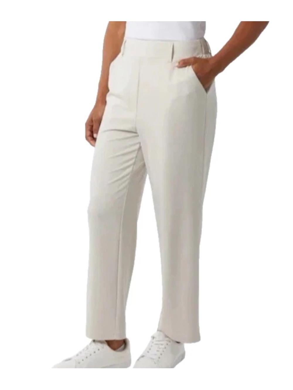 Women's Straight-Leg Pull-On Pants in Cream